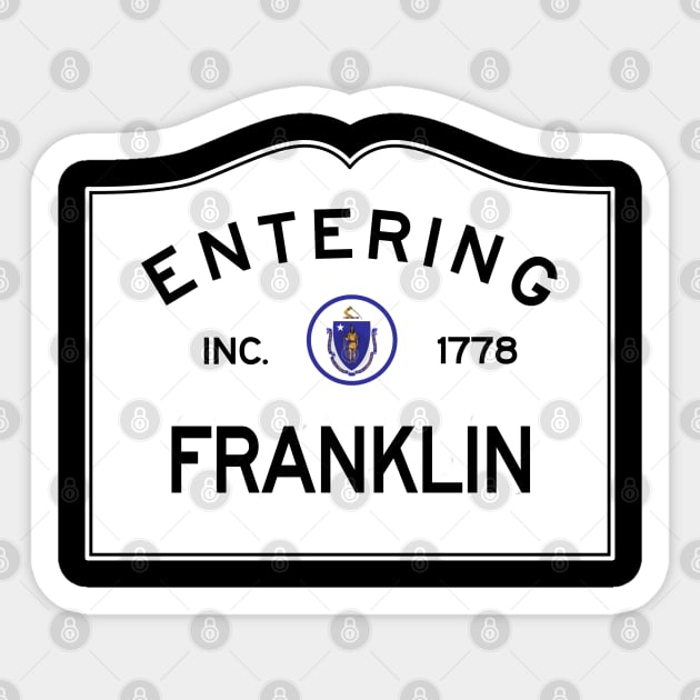 Franklin Massachusetts Vintage Road Sign Sticker by NewNomads